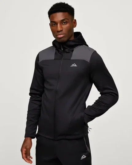 Alpyrex Proflux Poly Fleece Full Zip Hoodie Jet Black Asphalt