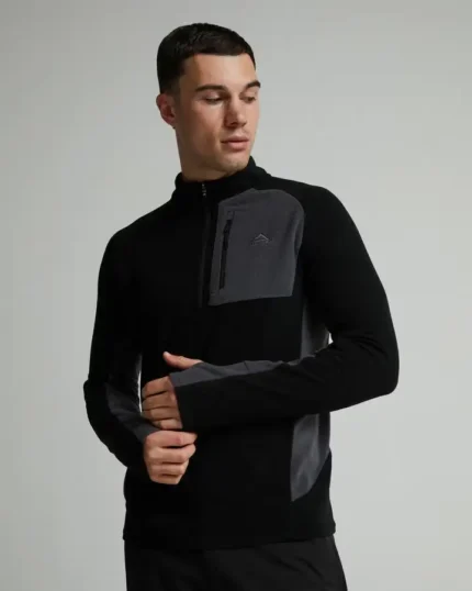Alpyrex Solo 2.0 Quarter Zip Top Jet Black Asphalt