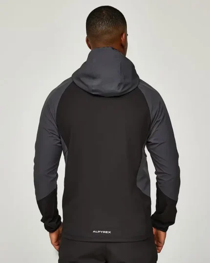 Alpyrex Solo 2.0 Woven Full Zip Hoodie Black Asphalt (1)