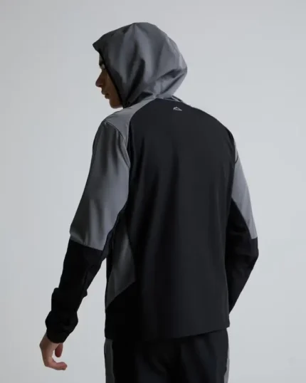 Alpyrex Tarax Woven Zip Through Hoodie Black Volcanic Veil (1)